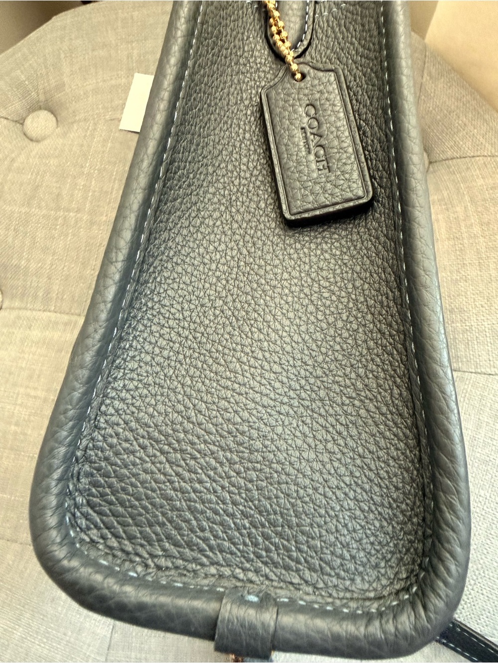 NWT Coach Smith Mini Tote Bag In Navy Signature Jacquard - Picture 8 of 9